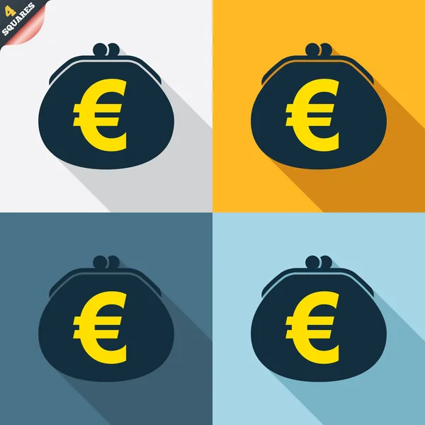 M-cüzdan euro işaretleri — Stok Vektör