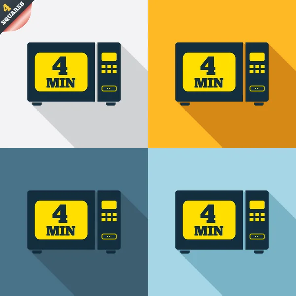 Koken in de magnetron pictogrammen — Stockvector