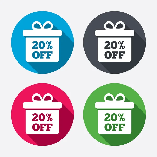 20 percent sale gift box — Stock Vector