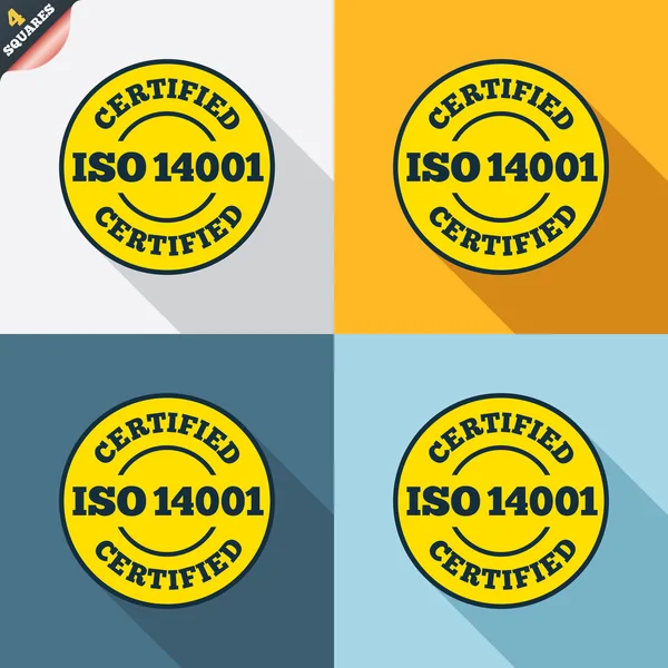 Insegne certificate ISO 14001 — Vettoriale Stock