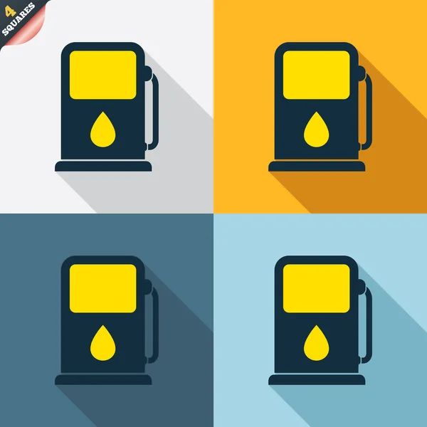 Ícones de gasolina ou postos de gasolina — Vetor de Stock