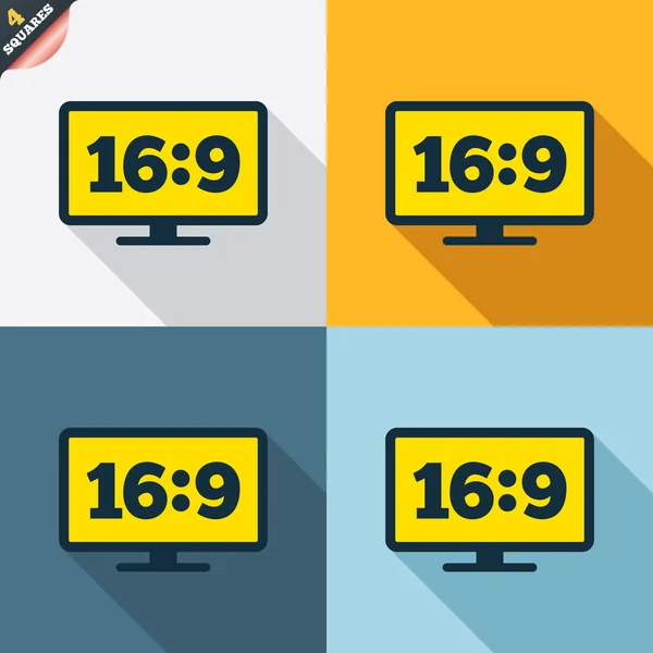 Aspect ratio 16: 9 widescreen tv . — стоковый вектор