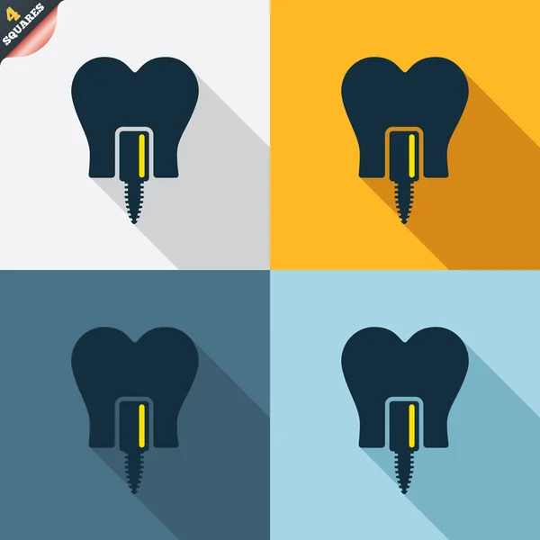 Ikony znak implantu zęba — Wektor stockowy