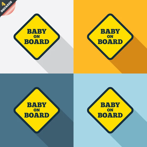 Signes de bébé à bord — Image vectorielle