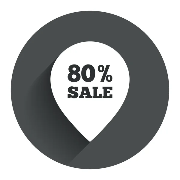 80 procent verkoop aanwijzer — Stockvector