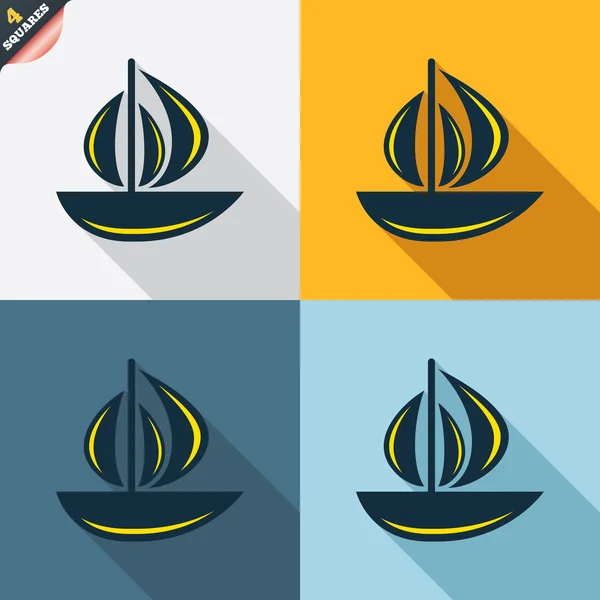 Segla båten ikoner — Stock vektor