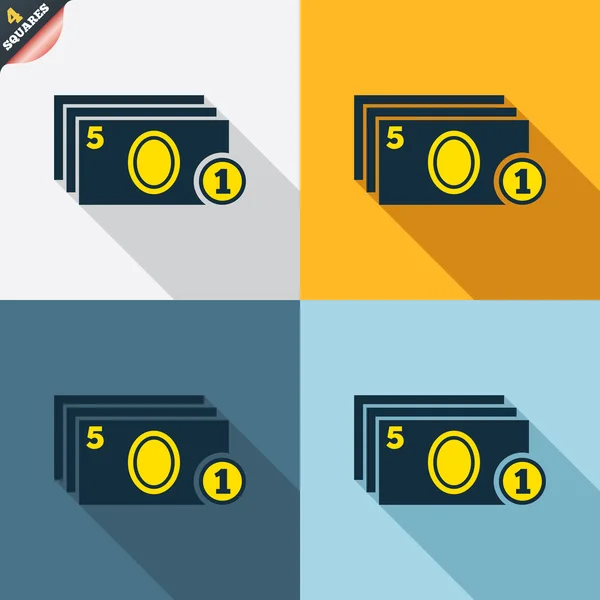 Cash and coin signs — Stock Vector