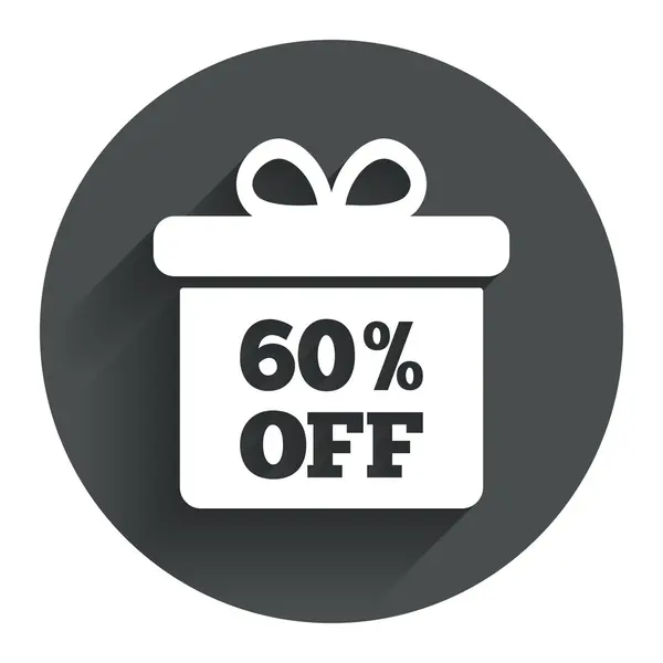 60 τοις εκατό πώληση κιβώτιο δώρων — Διανυσματικό Αρχείο