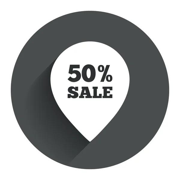 50 procent verkoop aanwijzer — Stockvector