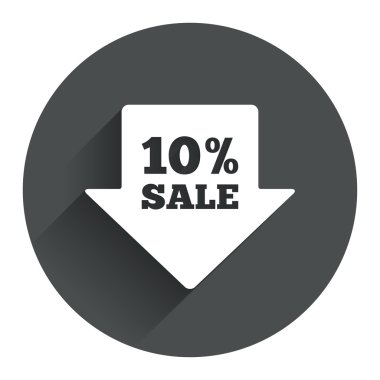 yüzde 10 satış ok