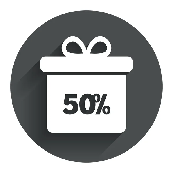 50%出售礼品盒 — 图库矢量图片