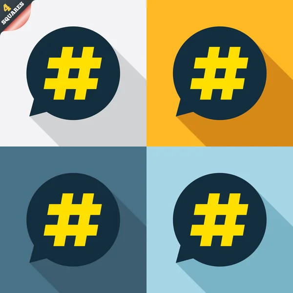 Hashtag segni di bolla vocale — Vettoriale Stock