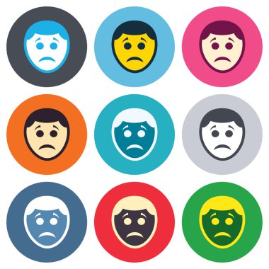 Üzgün yüz işareti simgeleri