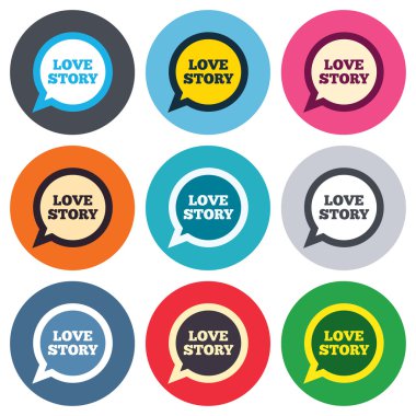 Aşk hikayesi konuşma balonu işaretleri