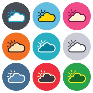 Bulut ve güneş işareti simgeleri