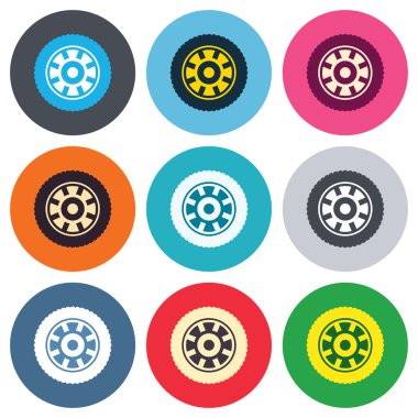 araba tekerlek işareti simgeleri