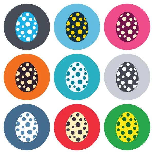 Ícones de sinal de ovo de Páscoa — Vetor de Stock
