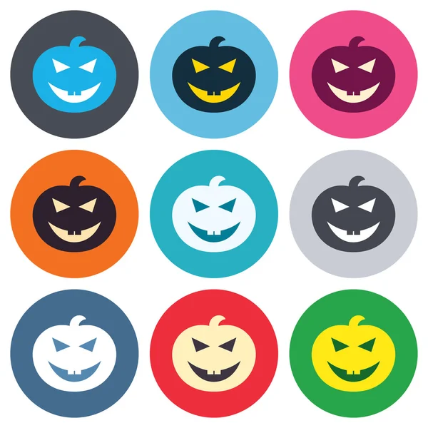 Iconos signo de calabaza de Halloween — Vector de stock