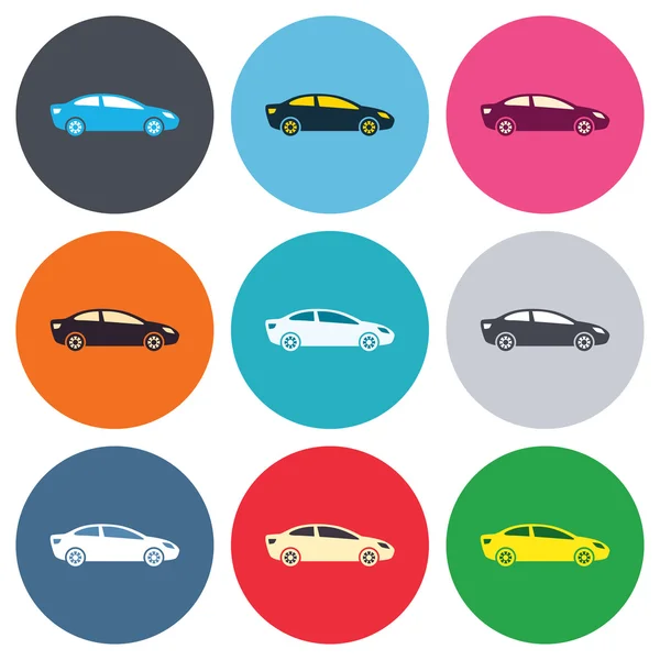 Signo de coche iconos — Archivo Imágenes Vectoriales