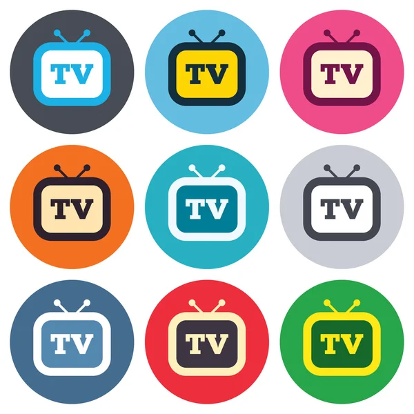 Retro TV sign icons — Stock Vector