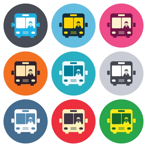 Symbole für Busschilder — Stockvektor