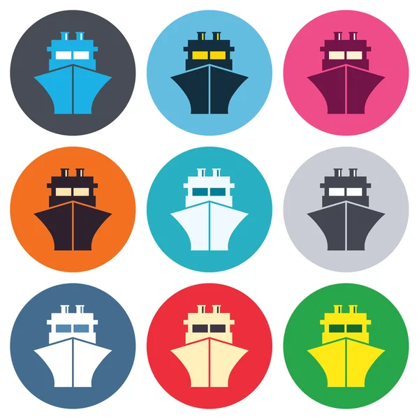 Statek lub łódź ikony znak — Wektor stockowy