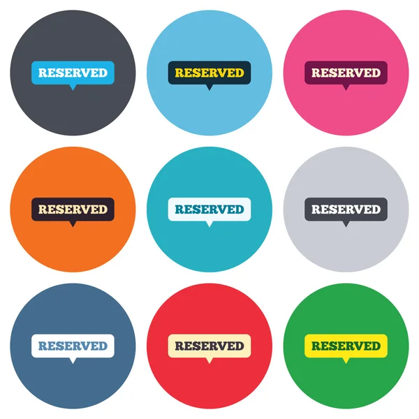 Reserved sign icons — Stock Vector