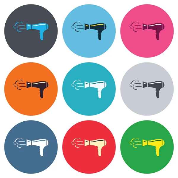 Symbole für Haartrockner — Stockvektor