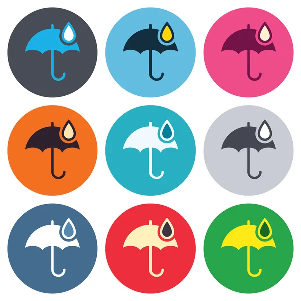 Signo de paraguas iconos — Vector de stock