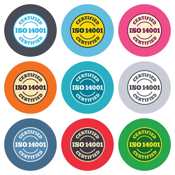 Iso 14001 인증 표지판 — 스톡 벡터