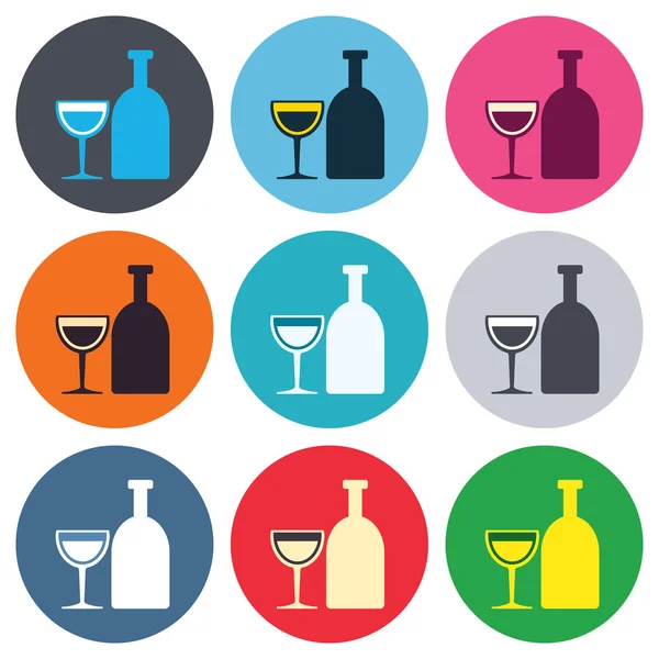 Alcohol teken pictogrammen — Stockvector
