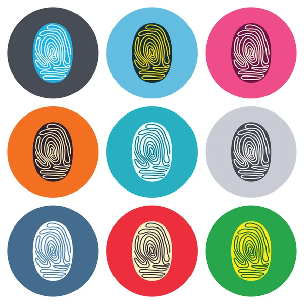 Fingerprint tecken ikoner — Stock vektor