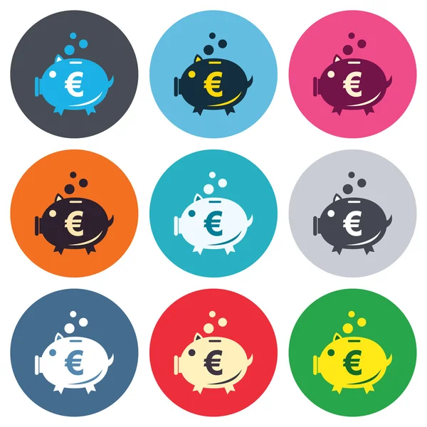 Piggy bank sign icons — Stock Vector