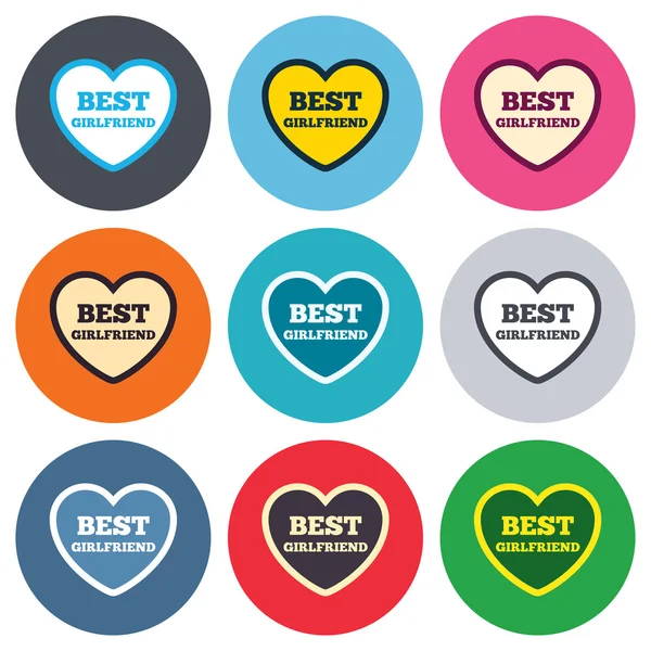 Best girlfriend sign icons — Stock Vector