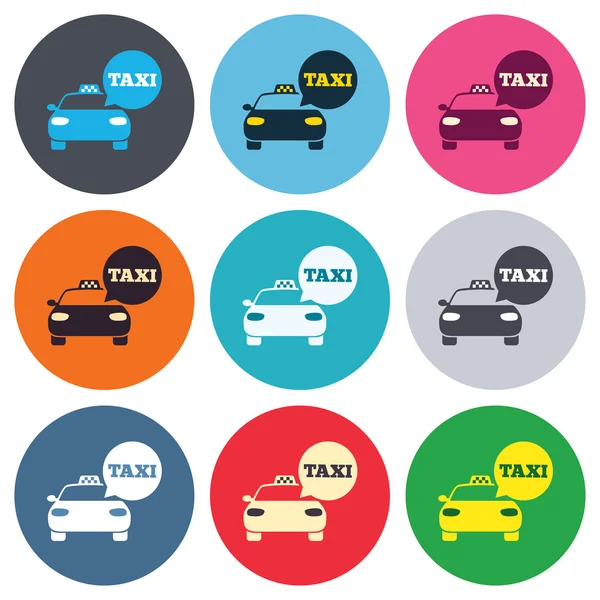 Taxi car sign icons — Stock Vector