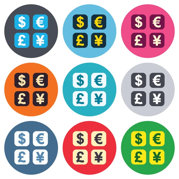 Iconos signo de cambio de divisas — Vector de stock