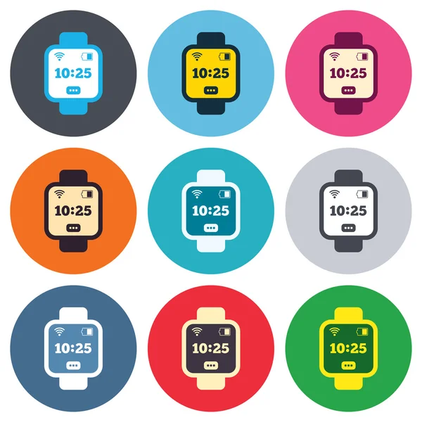 Slimme horloge teken pictogrammen — Stockvector