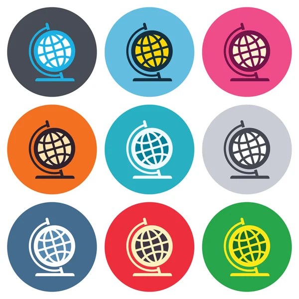 Globe teken pictogrammen — Stockvector