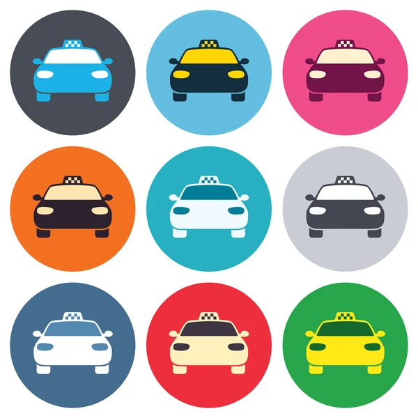 Taxi coche iconos signo — Archivo Imágenes Vectoriales