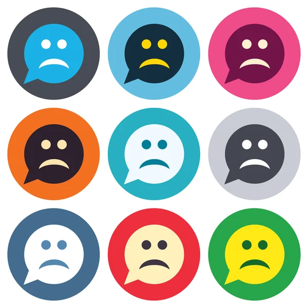 Üzgün yüz işareti simgeleri