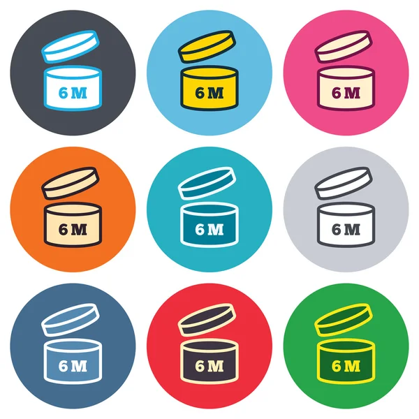 Después de abrir el uso 6 meses signos — Vector de stock