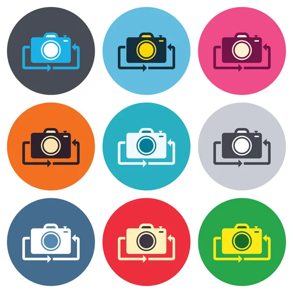 Signos de cámara fotográfica delantera — Vector de stock