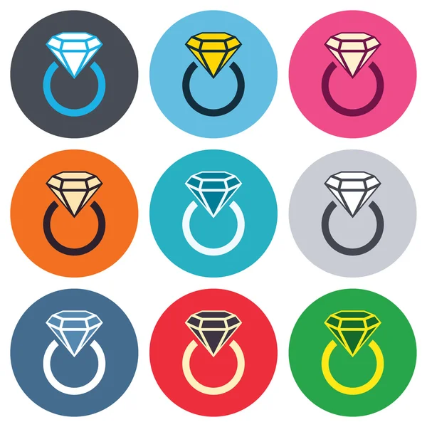 Jewelry sign icons — Stock Vector