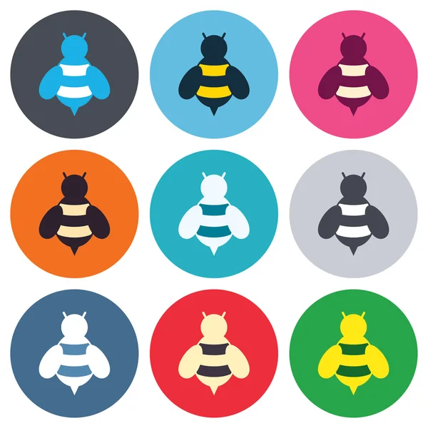 Signo de abeja iconos — Archivo Imágenes Vectoriales