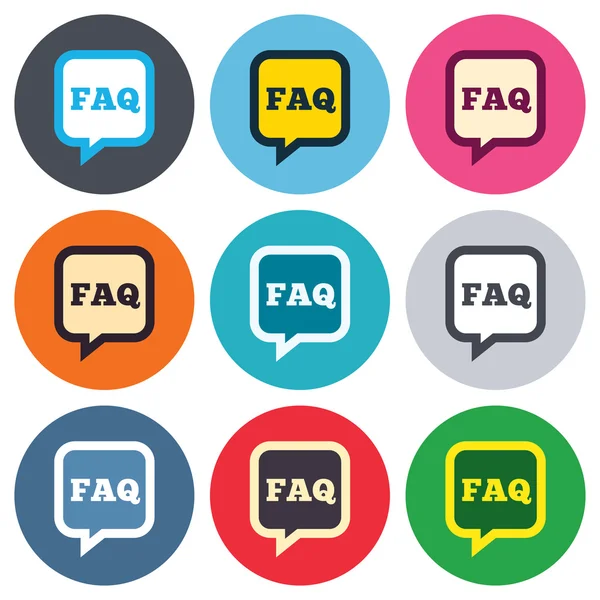 FAQ information sign icons — Stock Vector