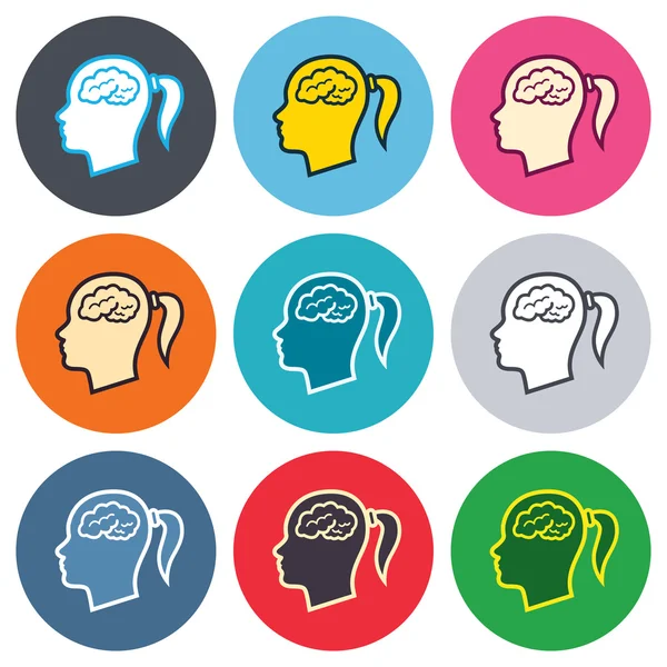 Head with brain sign icons — Stock Vector