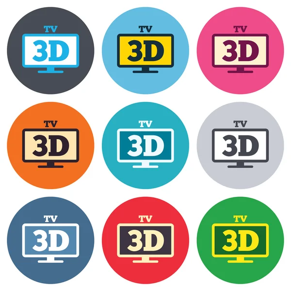 3D TV sign icons — Stock Vector