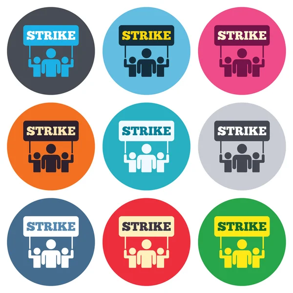 Signo de huelga iconos — Vector de stock
