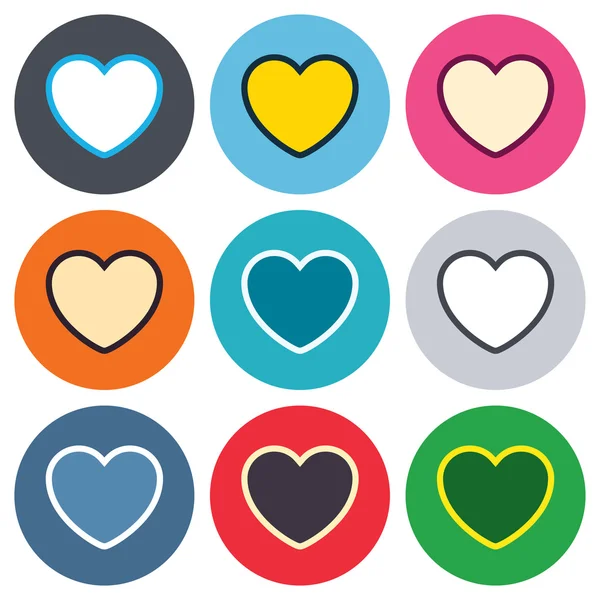Heart sign icons — Stock Vector