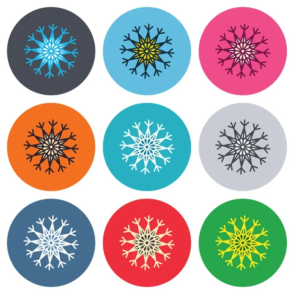 Snowflake artistic sign icons — Stock Vector